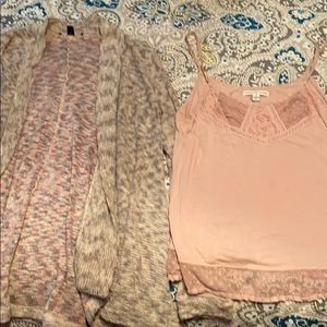 Cardigan and tank top set.